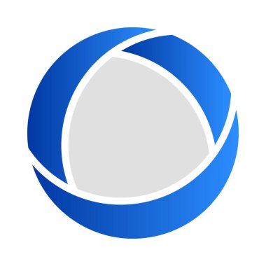 Dairesel soyut grafik. Bölünmüş daire simgesi, tasarım. Döngüsel spiral, girdap grafiği - stok vektör illüstrasyonu, klip- sanat grafikleri