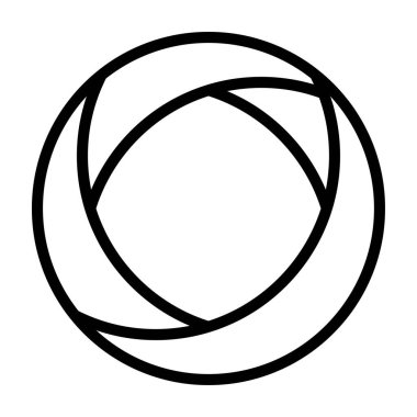 Dairesel soyut grafik. Bölünmüş daire simgesi, tasarım. Döngüsel spiral, girdap grafiği - stok vektör illüstrasyonu, klip- sanat grafikleri