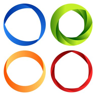 Dairesel soyut grafik. Bölünmüş daire simgesi, tasarım. Döngüsel spiral, girdap grafiği - stok vektör illüstrasyonu, klip- sanat grafikleri