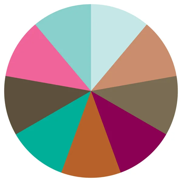 Gráfico Pastel Gráfico Pastel Circular Diagrama Círculo Serie Con Segmentos — Vector de stock