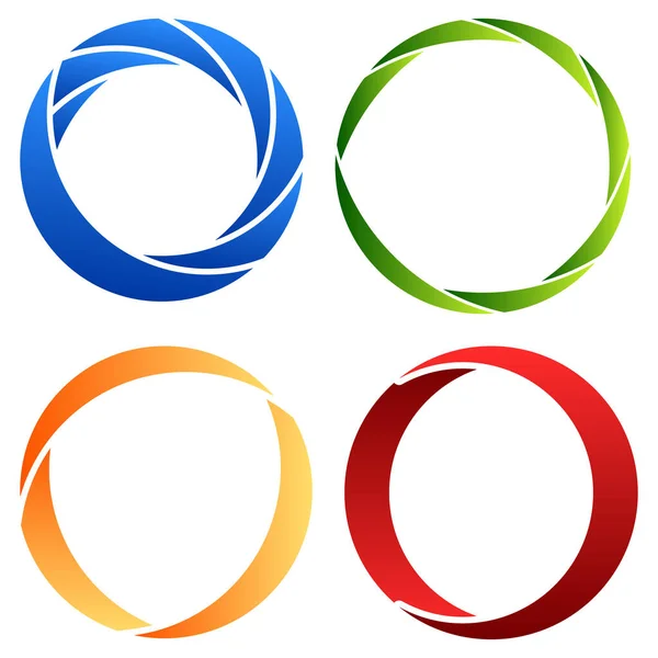 Graphique Abstrait Circulaire Icône Cercle Segmenté Design Spirale Cyclique Tourbillon — Image vectorielle