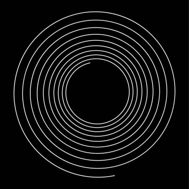 Sarmal, kıvrımlı, kıvrımlı, ince çizgili volt tasarım elementi. Dairesel eğri çizgi ögesi - stok vektör illüstrasyonu, klip- sanat grafikleri