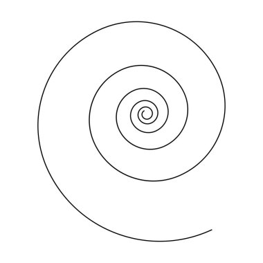 Sarmal, kıvrımlı, kıvrımlı, ince çizgili volt tasarım elementi. Dairesel eğri çizgi ögesi - stok vektör illüstrasyonu, klip- sanat grafikleri