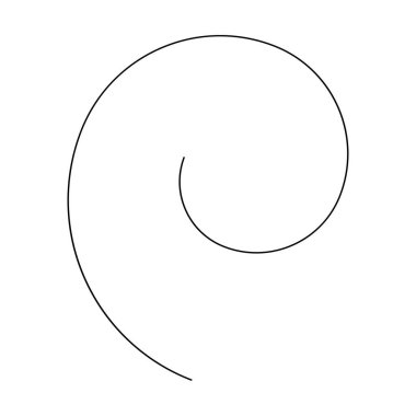 Sarmal, kıvrımlı, kıvrımlı, ince çizgili volt tasarım elementi. Dairesel eğri çizgi ögesi - stok vektör illüstrasyonu, klip- sanat grafikleri