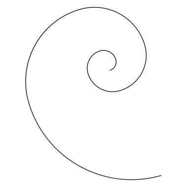 Sarmal, kıvrımlı, kıvrımlı, ince çizgili volt tasarım elementi. Dairesel eğri çizgi ögesi - stok vektör illüstrasyonu, klip- sanat grafikleri