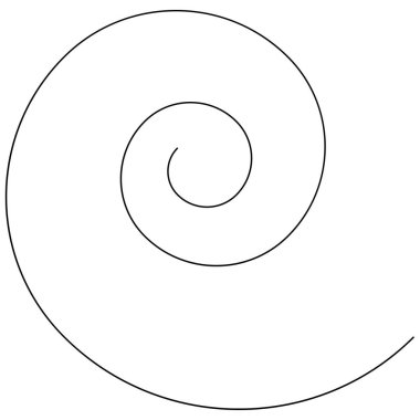 Sarmal, kıvrımlı, kıvrımlı, ince çizgili volt tasarım elementi. Dairesel eğri çizgi ögesi - stok vektör illüstrasyonu, klip- sanat grafikleri