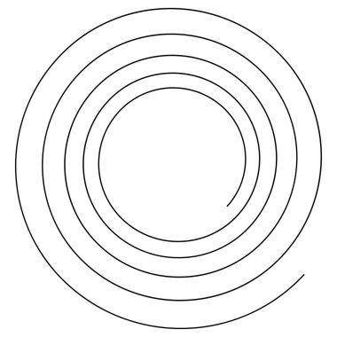 Sarmal, kıvrımlı, kıvrımlı, ince çizgili volt tasarım elementi. Dairesel eğri çizgi ögesi - stok vektör illüstrasyonu, klip- sanat grafikleri