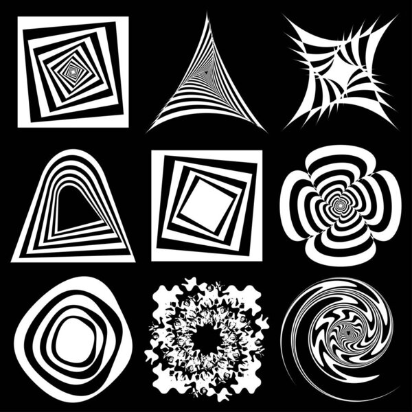 Abstract op-art element. Optical, visual art, artistic element illustration - stock vector illustration, clip-art graphics