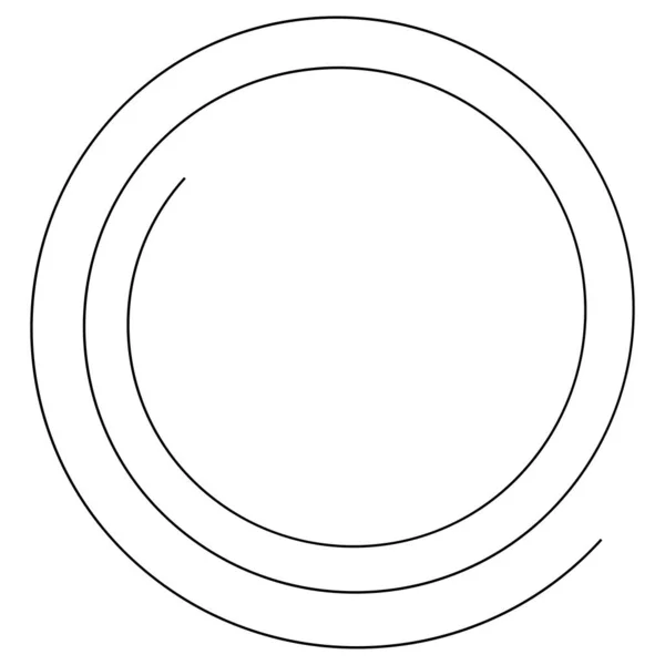 Spiral Virvlande Virvlande Volut Designelement Med Tunna Linjer Cirkulär Böjda — Stock vektor