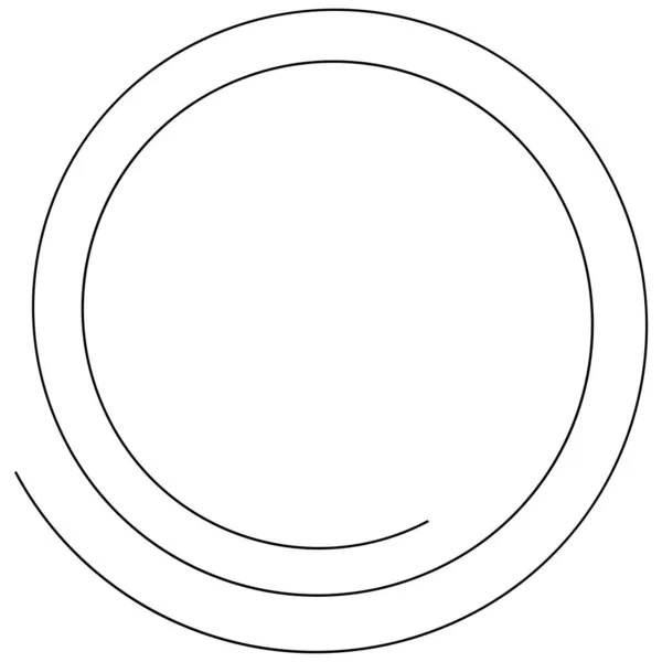 Spiral Virvlande Virvlande Volut Designelement Med Tunna Linjer Cirkulär Böjda — Stock vektor