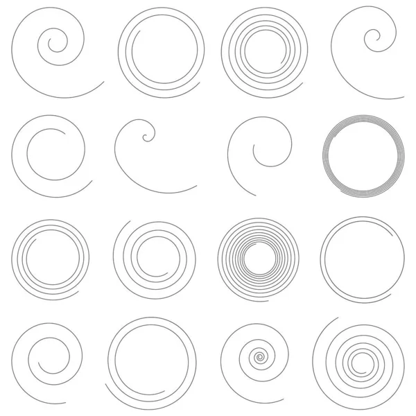 Spirale Tourbillon Tourbillon Élément Conception Volute Avec Des Lignes Minces — Image vectorielle