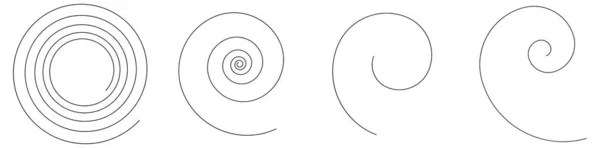 Sarmal Kıvrımlı Kıvrımlı Ince Çizgili Volt Tasarım Elementi Dairesel Eğri — Stok Vektör