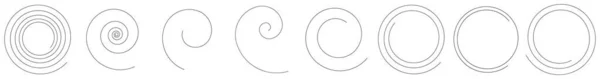 スパイラル 渦巻き ツイル 細い線でボリュームのあるデザイン要素 円形曲線要素 ストックベクトルイラスト クリップアートグラフィック — ストックベクタ