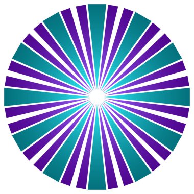 Üst üste binen telleri olan soyut çember geometrik tasarım elemanı. Dairesel, radyal, ışıyan çizgiler tasarım şekli - stok vektör illüstrasyonu, klip- sanat grafikleri