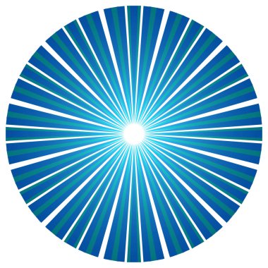 Üst üste binen telleri olan soyut çember geometrik tasarım elemanı. Dairesel, radyal, ışıyan çizgiler tasarım şekli - stok vektör illüstrasyonu, klip- sanat grafikleri