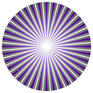 Üst üste binen telleri olan soyut çember geometrik tasarım elemanı. Dairesel, radyal, ışıyan çizgiler tasarım şekli - stok vektör illüstrasyonu, klip- sanat grafikleri