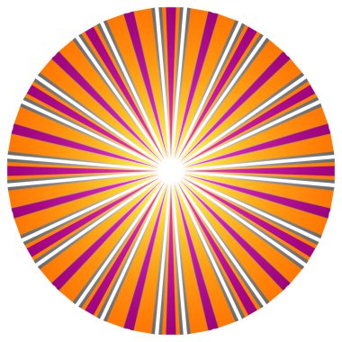 Üst üste binen telleri olan soyut çember geometrik tasarım elemanı. Dairesel, radyal, ışıyan çizgiler tasarım şekli - stok vektör illüstrasyonu, klip- sanat grafikleri