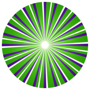 Üst üste binen telleri olan soyut çember geometrik tasarım elemanı. Dairesel, radyal, ışıyan çizgiler tasarım şekli - stok vektör illüstrasyonu, klip- sanat grafikleri