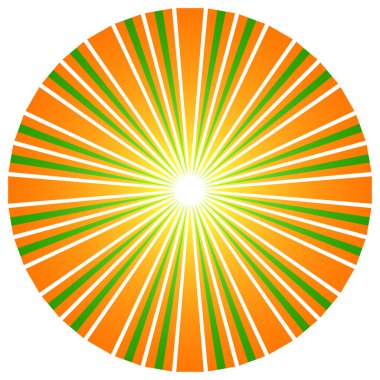 Üst üste binen telleri olan soyut çember geometrik tasarım elemanı. Dairesel, radyal, ışıyan çizgiler tasarım şekli - stok vektör illüstrasyonu, klip- sanat grafikleri