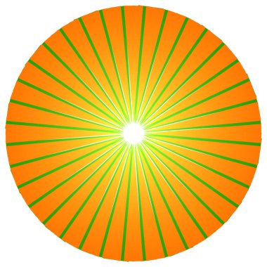 Üst üste binen telleri olan soyut çember geometrik tasarım elemanı. Dairesel, radyal, ışıyan çizgiler tasarım şekli - stok vektör illüstrasyonu, klip- sanat grafikleri