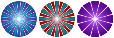 Üst üste binen telleri olan soyut daireler geometrik tasarım elementi. Dairesel, radyal, ışıyan çizgiler tasarım şekli - stok vektör illüstrasyonu, klip- sanat grafikleri