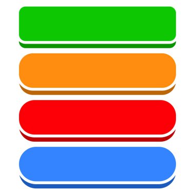 Basit geometrik düğme, pankart, plaket şekli, tasarım elemanı vektörü. Boş, boş dikdörtgen etiketi, etiket - stok vektör illüstrasyonu, klip- sanat grafikleri