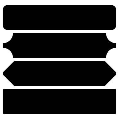 Basit geometrik düğme, pankart, plaket şekli, tasarım elemanı vektörü. Boş, boş dikdörtgen etiketi, etiket - stok vektör illüstrasyonu, klip- sanat grafikleri