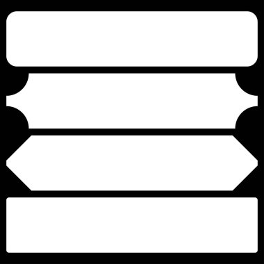 Basit geometrik düğme, pankart, plaket şekli, tasarım elemanı vektörü. Boş, boş dikdörtgen etiketi, etiket - stok vektör illüstrasyonu, klip- sanat grafikleri