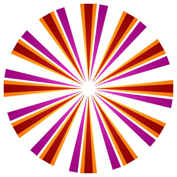 Abstraktní Kruh Překrývajícími Paprsky Geometrického Konstrukčního Prvku Kruhový Radiální Vyzařující — Stockový vektor