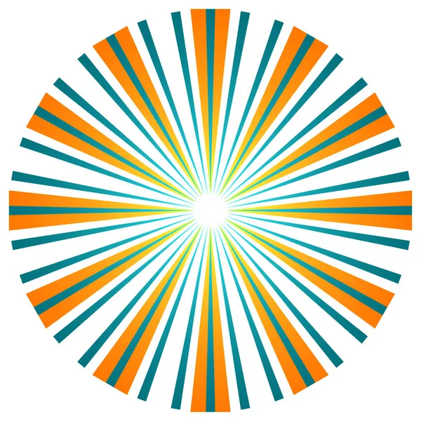 重複するスポーク幾何学的なデザイン要素を持つ抽象円 放射状 放射状の線のデザイン形状 株式ベクトルイラスト クリップアートグラフィック — ストックベクタ