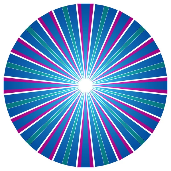 重複するスポーク幾何学的なデザイン要素を持つ抽象円 放射状 放射状の線のデザイン形状 株式ベクトルイラスト クリップアートグラフィック — ストックベクタ