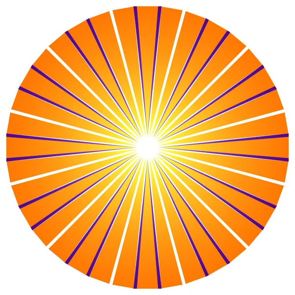 Abstrakter Kreis Mit Überlappenden Speichen Geometrisches Gestaltungselement Kreisförmige Radiale Strahlende — Stockvektor