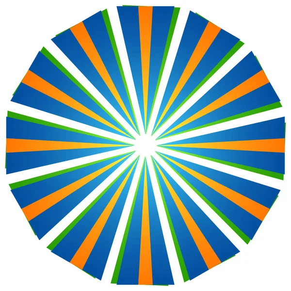 Abstracte Cirkel Met Overlappende Spaken Geometrisch Design Element Cirkelvormige Radiale — Stockvector