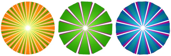 Üst üste binen telleri olan soyut daireler geometrik tasarım elementi. Dairesel, radyal, ışıyan çizgiler tasarım şekli - stok vektör illüstrasyonu, klip- sanat grafikleri