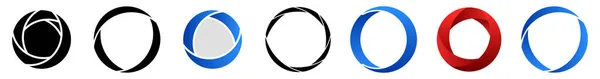 Круговая Абстрактная Графика Иконка Сегментированного Круга Дизайн Циклическая Спираль Вихревая — стоковый вектор
