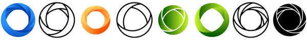 Gráfico Abstracto Circular Icono Círculo Segmentado Diseño Espiral Cíclica Remolino — Vector de stock