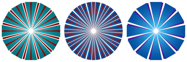 Abstract Circles Overlapping Spokes Geometric Design Element Circular Radial Radiating — Stock Vector