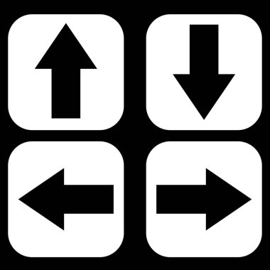 4 yönlü oklar, işaretçiler, imleç şekilleri - stok vektör illüstrasyonu, klip sanatları grafikleri