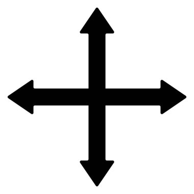 4 yönlü oklar, işaretçiler, imleç şekilleri - stok vektör illüstrasyonu, klip sanatları grafikleri