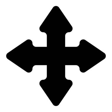 4 yönlü oklar, işaretçiler, imleç şekilleri - stok vektör illüstrasyonu, klip sanatları grafikleri