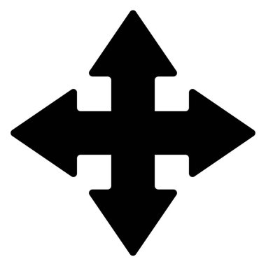 4 yönlü oklar, işaretçiler, imleç şekilleri - stok vektör illüstrasyonu, klip sanatları grafikleri