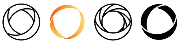 Gráfico Abstracto Circular Icono Círculo Segmentado Diseño Espiral Cíclica Remolino — Archivo Imágenes Vectoriales