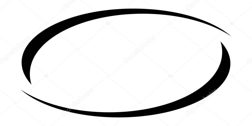 Oval, ellipse empty, blank circular banner shape. Oval, ellipse frame, border - stock vector illustration, clip-art graphics