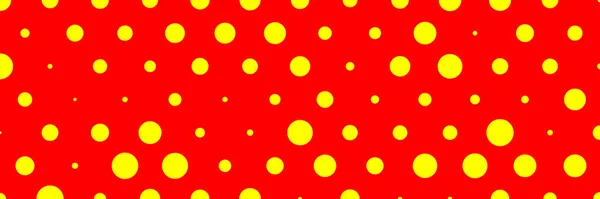 Arte Pop Fondo Efecto Cómico Amarillo Rojo Puntos Aleatorios Punteados — Vector de stock