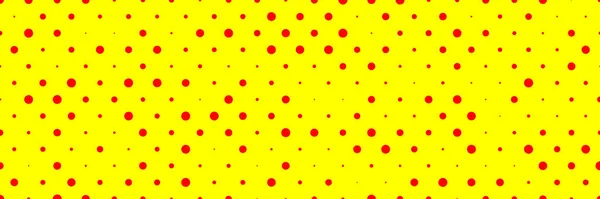 Pop Art Fond Bande Dessinée Jaune Rouge Pois Aléatoires Pointillés — Image vectorielle