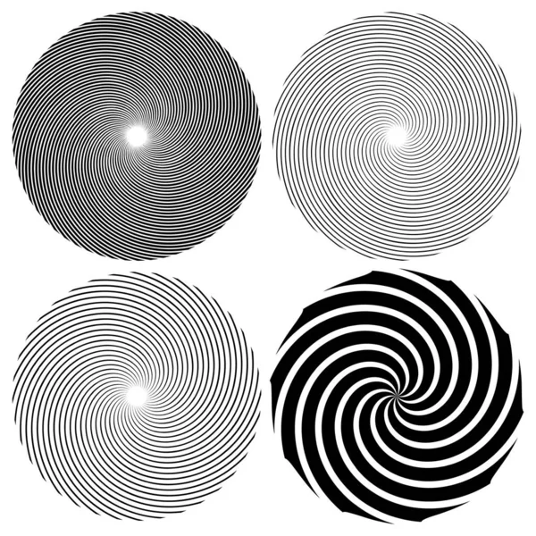 螺旋形 螺旋形 螺旋形元素 眩晕设计形状 鱼群矢量图解 剪贴画 — 图库矢量图片