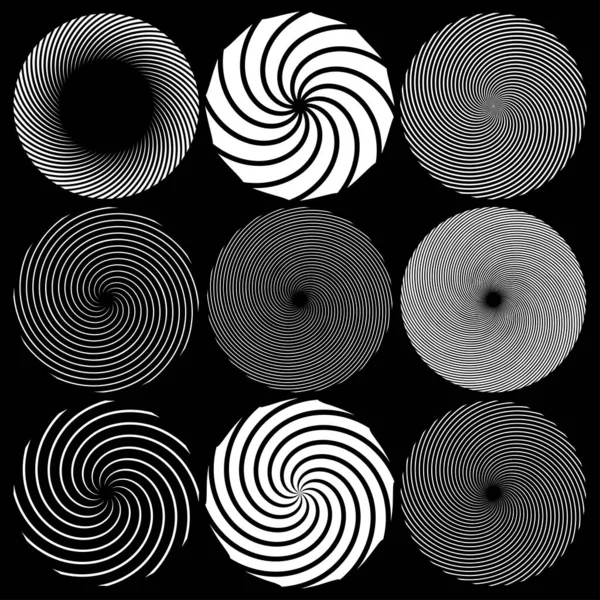 Spiraalvormig Draaibaar Draaiend Element Cochleaire Vortex Vertigo Design Vorm Stock — Stockvector