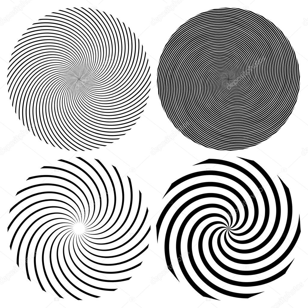 Spiral, swirl, twirl element. Cochlear, vortex, vertigo design shape - stock vector illustration, clip-art graphics