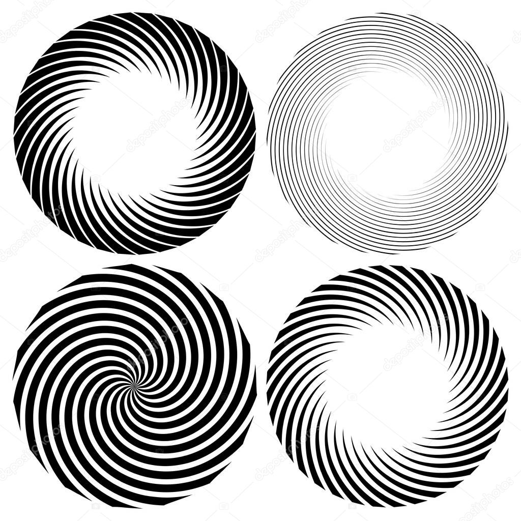 Spiral, swirl, twirl element. Cochlear, vortex, vertigo design shape - stock vector illustration, clip-art graphics