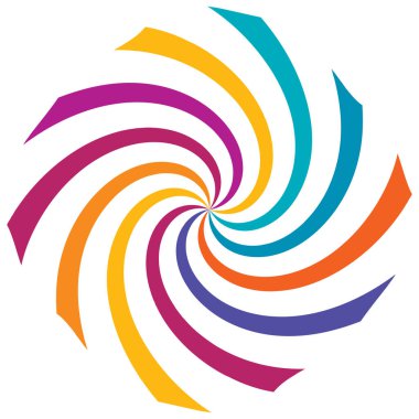 Sarmal, girdap, dönme elementi. Koklear, girdap, dikey tasarım şekli - stok vektör illüstrasyonu, klip- sanat grafikleri